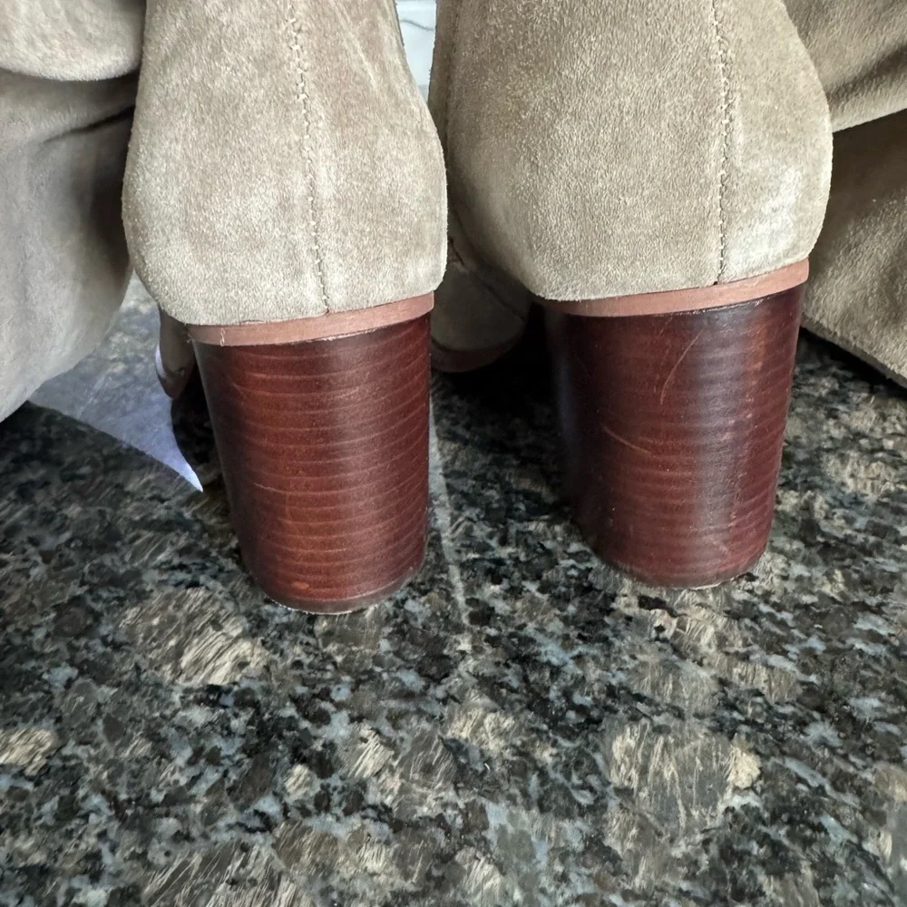CROWN VINTAGE Gio fog brown Suede Leather Over the Knee Tall Boots - Size 8 / 39